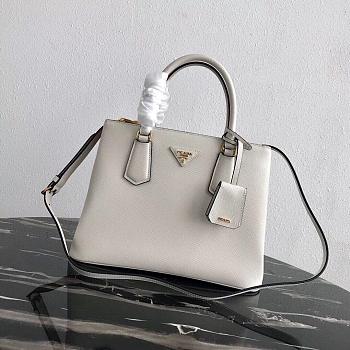 Prada Medium Galleria Saffiano White 1BA232 31×22.5×13.5cm