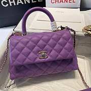 Chanel Small Coco Grained Calfskin with Handle Purple A92993 23.5cm - 6