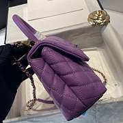 Chanel Small Coco Grained Calfskin with Handle Purple A92993 23.5cm - 5