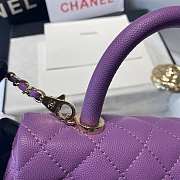 Chanel Small Coco Grained Calfskin with Handle Purple A92993 23.5cm - 4