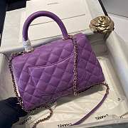 Chanel Small Coco Grained Calfskin with Handle Purple A92993 23.5cm - 3