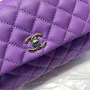 Chanel Small Coco Grained Calfskin with Handle Purple A92993 23.5cm - 2