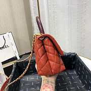 Chanel Small Coco Grained Calfskin with Handle Orange A92993 23.5cm - 2
