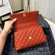 Chanel Small Coco Grained Calfskin with Handle Orange A92993 23.5cm - 3