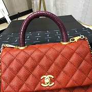 Chanel Small Coco Grained Calfskin with Handle Orange A92993 23.5cm - 5