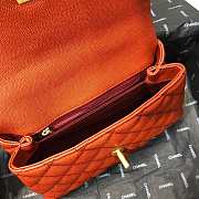 Chanel Small Coco Grained Calfskin with Handle Orange A92993 23.5cm - 6