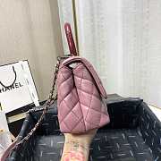 Chanel Small Coco Grained Calfskin with Handle Pink A92993 23.5cm - 6