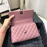 Chanel Small Coco Grained Calfskin with Handle Pink A92993 23.5cm - 5