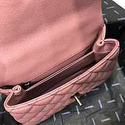 Chanel Small Coco Grained Calfskin with Handle Pink A92993 23.5cm - 2