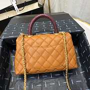 Chanel Small Coco Grained Calfskin with Handle Caramel A92993 23.5cm - 6