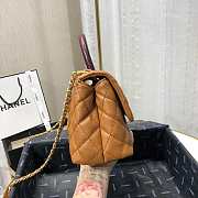 Chanel Small Coco Grained Calfskin with Handle Caramel A92993 23.5cm - 5