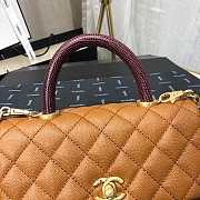 Chanel Small Coco Grained Calfskin with Handle Caramel A92993 23.5cm - 2