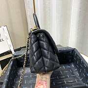 Chanel Small Coco Grained Calfskin with Handle Black A92993 23.5cm - 5