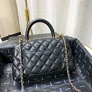 Chanel Small Coco Grained Calfskin with Handle Black A92993 23.5cm - 3