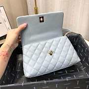 Chanel Small Coco Grained Calfskin with Handle Blue Sky A92993 23.5cm - 4