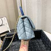 Chanel Small Coco Grained Calfskin with Handle Light Blue A92993 23.5cm - 6