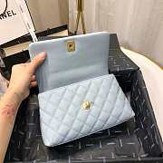 Chanel Small Coco Grained Calfskin with Handle Light Blue A92993 23.5cm - 4