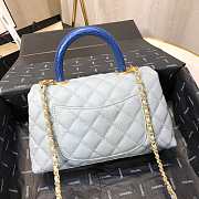 Chanel Small Coco Grained Calfskin with Handle Light Blue A92993 23.5cm - 3