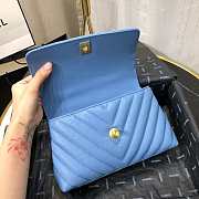 Chanel Small Coco Grained Calfskin V Quilting Flap Bag Blue A92993 23.5cm - 4