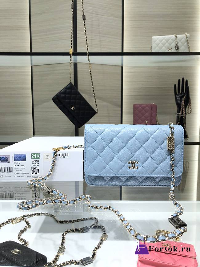 Chanel Wallet On Chain Blue AP2400 19cm - 1