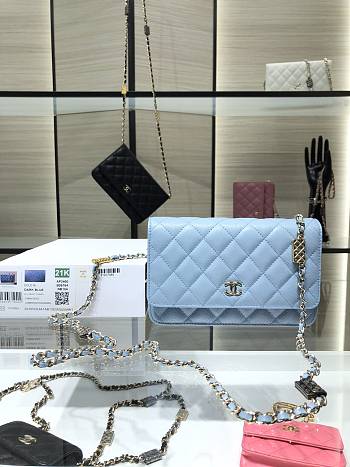 Chanel Wallet On Chain Blue AP2400 19cm