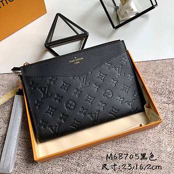 Louis Vuitton Pochette Melanie MM Black M68705 23x16x2cm