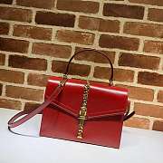 Gucci Sylvie 1969 Small Top Handle Bag Red 602781 26x19x10.5cm - 1