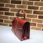 Gucci Sylvie 1969 Small Top Handle Bag Red 602781 26x19x10.5cm - 5