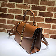 Gucci Sylvie 1969 Small Top Handle Bag Brown 602781 26x19x10.5cm - 2