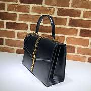 Gucci Sylvie 1969 Small Top Handle Bag Black 602781 26x19x10.5cm - 5