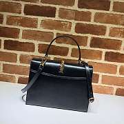 Gucci Sylvie 1969 Small Top Handle Bag Black 602781 26x19x10.5cm - 3