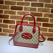 Gucci Horsebit 1955 Small Top Handle GG Red 621220 25 x 24 x 9 cm - 1