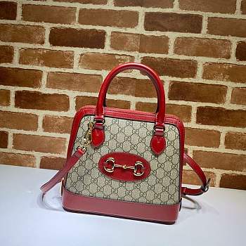 Gucci Horsebit 1955 Small Top Handle GG Red 621220 25 x 24 x 9 cm