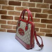 Gucci Horsebit 1955 Small Top Handle GG Red 621220 25 x 24 x 9 cm - 4