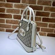 Gucci Horsebit 1955 Small Top Handle GG White 621220 25x24x9cm - 6