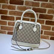 Gucci Horsebit 1955 Small Top Handle GG White 621220 25x24x9cm - 5