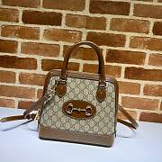 Gucci Horsebit 1955 Small Top Handle GG Brown 621220 25x24x9cm - 1