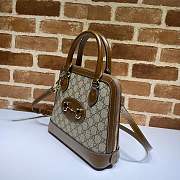 Gucci Horsebit 1955 Small Top Handle GG Brown 621220 25x24x9cm - 3
