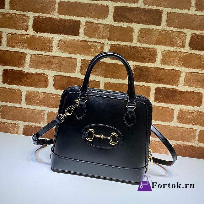 Gucci Horsebit 1955 Small Top Handle Black 621220 25x24x9cm - 1