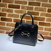Gucci Horsebit 1955 Small Top Handle Black 621220 25x24x9cm - 1