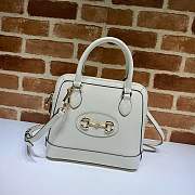 Gucci Horsebit 1955 Small Top Handle White 621220 25x24x9cm - 1