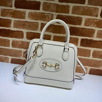 Gucci Horsebit 1955 Small Top Handle White 621220 25x24x9cm