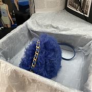 Chanel Mini Flap Bag Shearling Lambskin Blue AS2885 15×11×4.5cm - 6