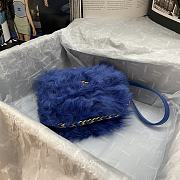 Chanel Mini Flap Bag Shearling Lambskin Blue AS2885 15×11×4.5cm - 5