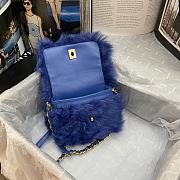 Chanel Mini Flap Bag Shearling Lambskin Blue AS2885 15×11×4.5cm - 2
