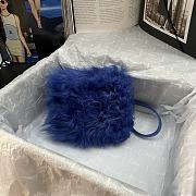 Chanel Mini Flap Bag Shearling Lambskin Blue AS2885 15×11×4.5cm - 4