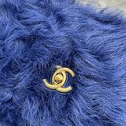 Chanel Mini Flap Bag Shearling Lambskin Blue AS2885 15×11×4.5cm - 3