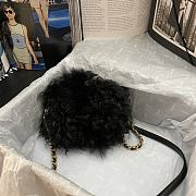 Chanel Mini Flap Bag Shearling Lambskin Black AS2885 15×11×4.5cm - 2