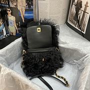 Chanel Mini Flap Bag Shearling Lambskin Black AS2885 15×11×4.5cm - 5