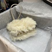 Chanel Mini Flap Bag Shearling Lambskin White AS2885 15×11×4.5cm - 3
